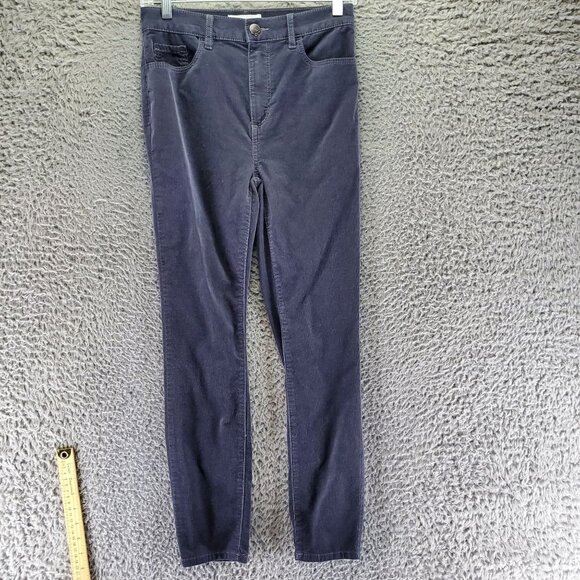 Loft Jeans Womens Waist 26 Size 2 Blue Stretch Corduroy High Waist Skinny - Picture 1 of 10